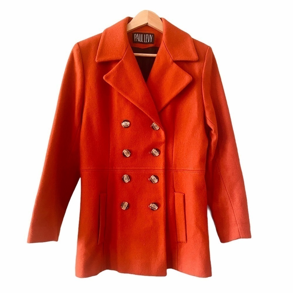 PAUL LEVY Vintage Wool Double Breast Coat Size M NEW - Picture 6 of 13